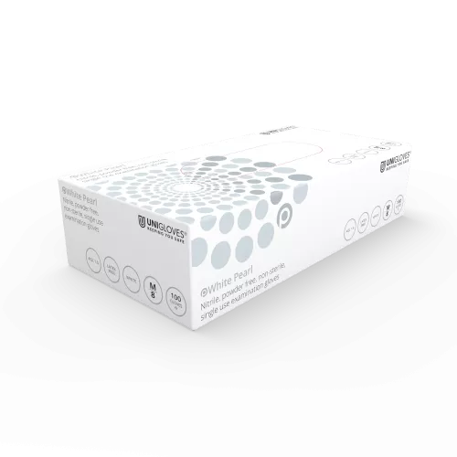 Handske Nitril White Pearl XS vit 100st