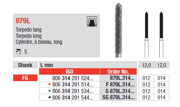 FG Diamantborr G879L.012 5st