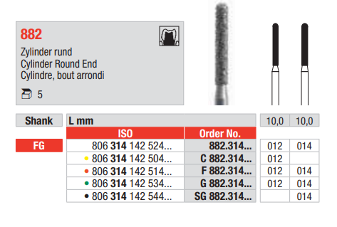 FG Diamantborr 882.012 5st