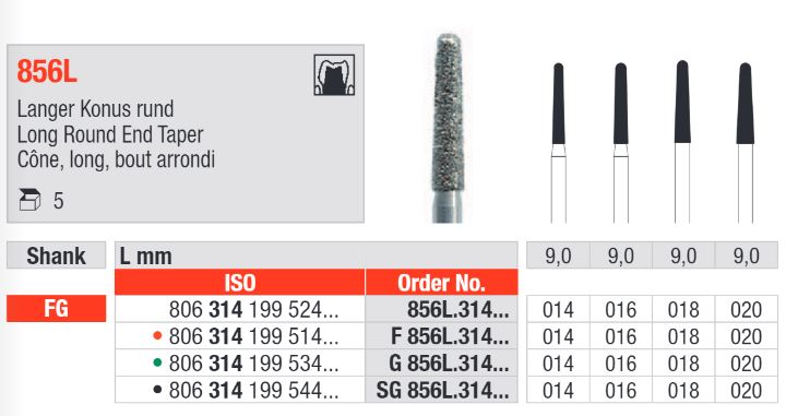 FG Diamantborr F 856L 014 314 5st