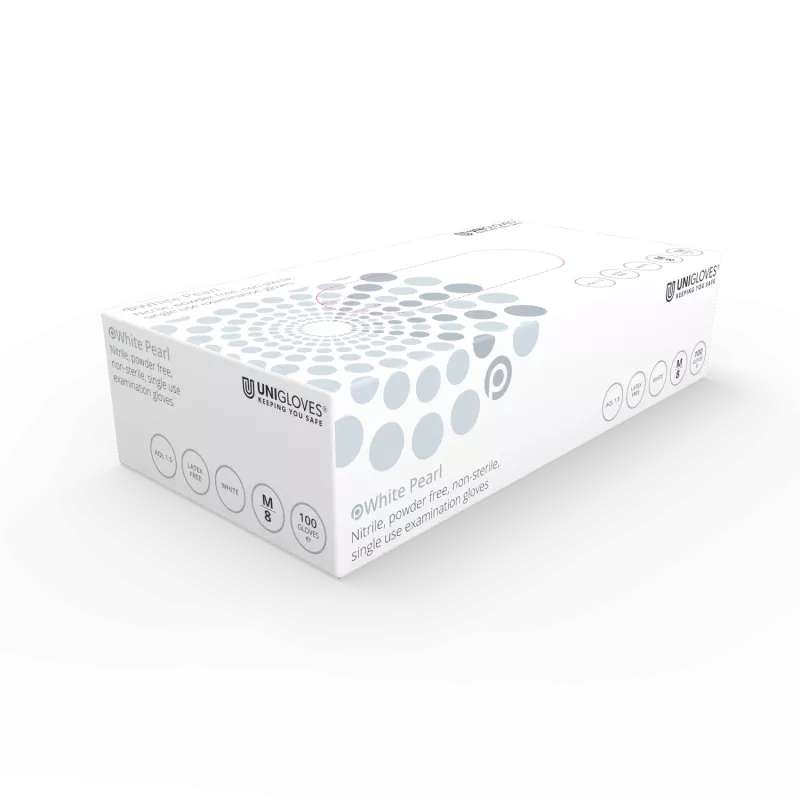 Handske Nitril White Pearl XL vit 100st