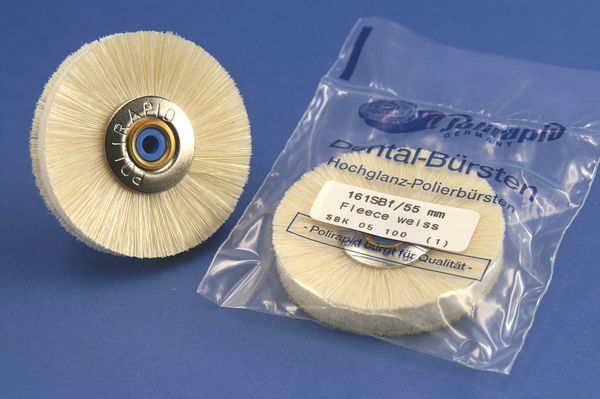 Putshjul vit fin "Fleece" sammanflätad 55mm