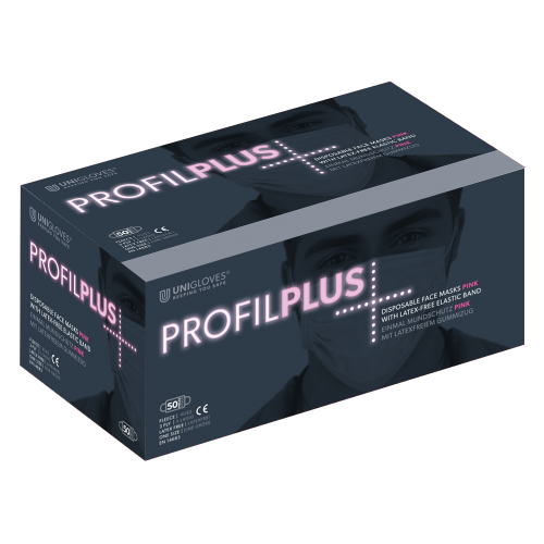 Munskydd Profil Plus 3-lagers rosa 50st