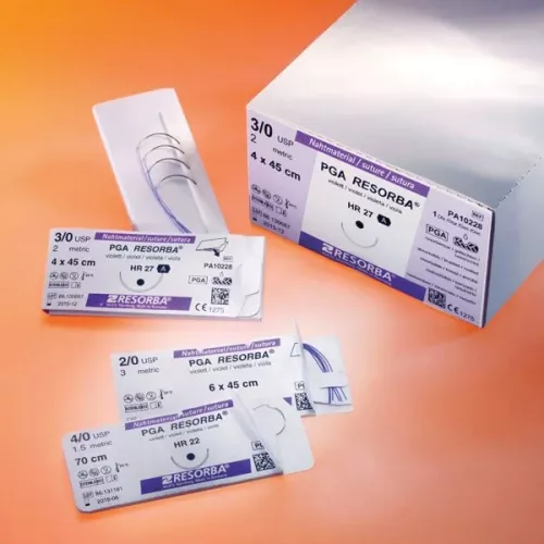 Sutur Resorba PGA 4/0 violett DS18 24st
