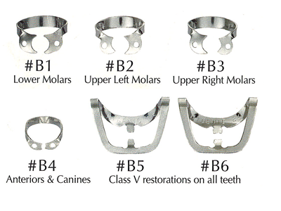 Kofferdamklammer Brinker B1-B6 Set
