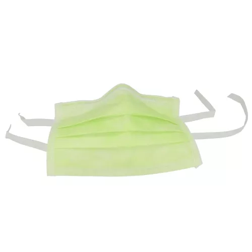 Munskydd Monoart 3-lag Knytband Limegrön 50st