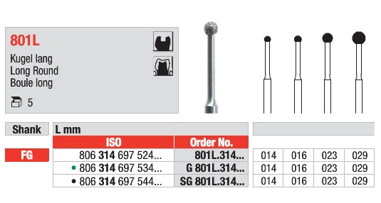 FG Diamantborr G801L 314 023 5st