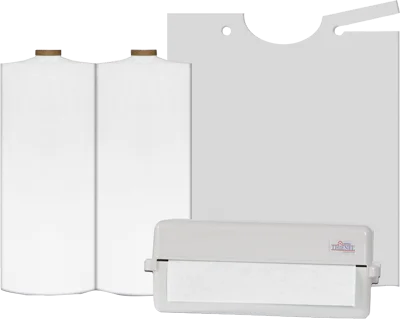 Servett Rulle plastad 3-lagers Clavibib 54x80cm vit 60st