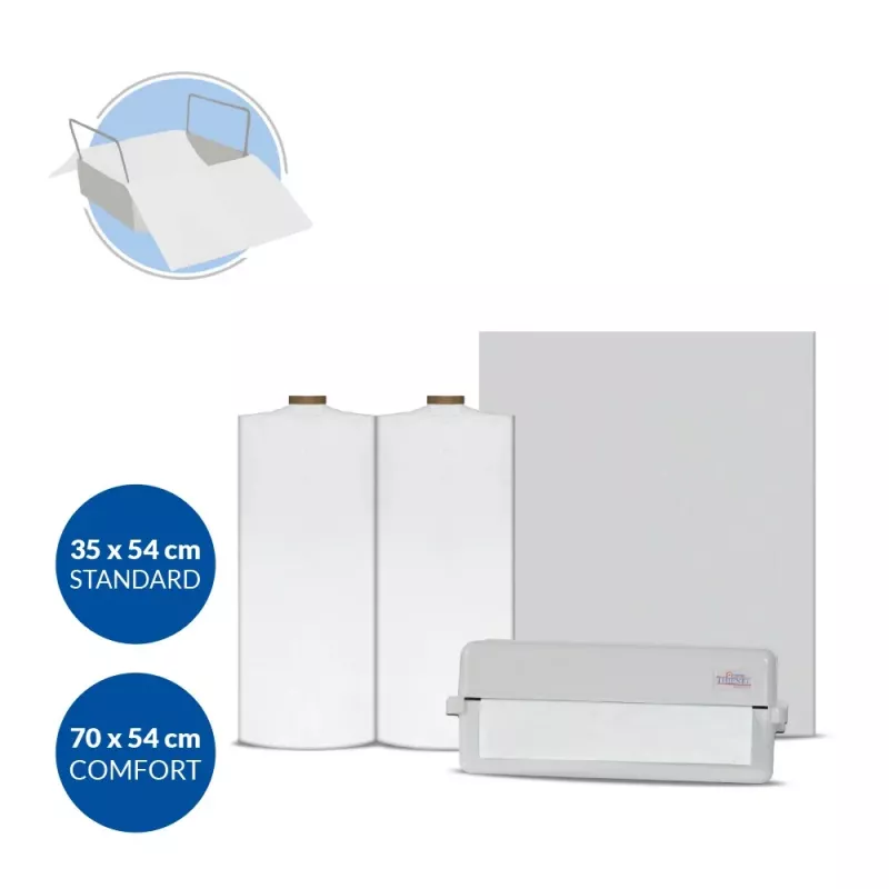 Servett Rulle plastad 3-lagers Clavidrape 70x60cm vit 60st