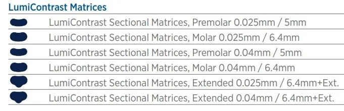 Lumicontrast Sektionsmatris Extended 0,025/6,4mm 50st