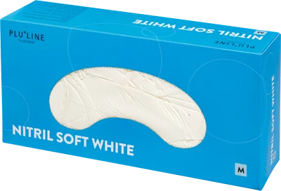 Handske Nitril Soft PF Vit XL PluLine 100st