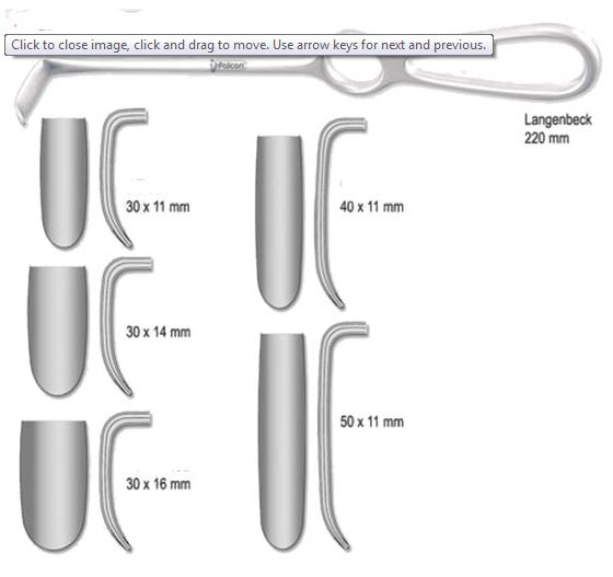 Sårhake Langenbeck 11x40mm