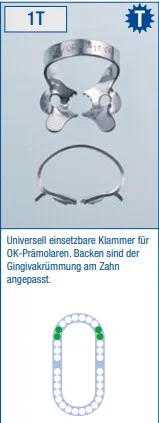 Kofferdamklammer Ivory 1T