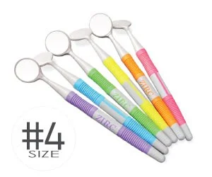 Munspegel Crystal med Soft Grip skaft nr 4 neon sort. 12st