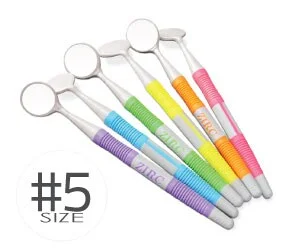 Munspegel Crystal med Soft Grip skaft nr 5 neon sort. 12st