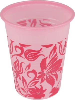 Plastbägare Monoart Flower Rosa 180ml 1000st