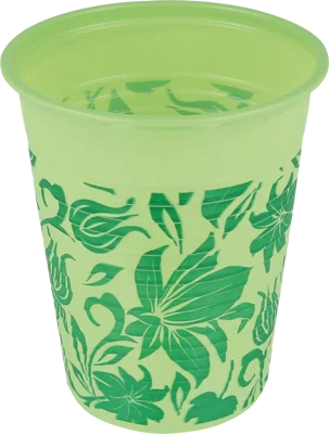 Plastbägare Monoart Flower Limegrön 180ml 1000st