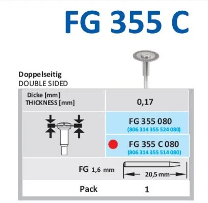 FG Diamantborr 355 080 dubbelsidig st