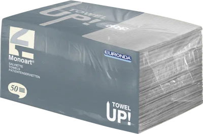 Servett Towel UP Monoart plastad 2-lagers 33x45cm Platin 500st