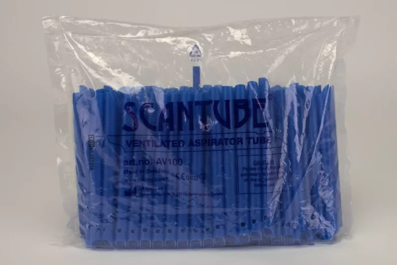 Sugrör Scantube Vent Blå S-formad med hål 100st