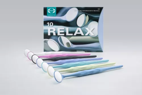 Munspegel Relax FS Rhodium plan 5 set med skaft 10st
