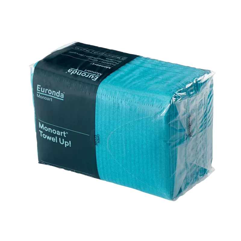 Servett Towel UP Monoart plastad 2-lagers 33x45cm lagunblå 500st