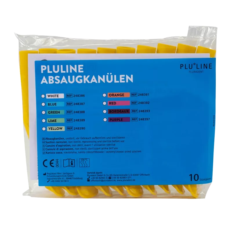 Sugrör PluLine gul 10st