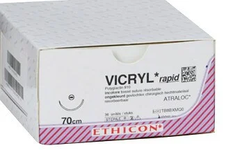 Sutur Ethicon Vicryl Rapide 4-0 ofärgad DT6 36st