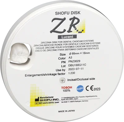 Shofu DISK ZR Lucent Supra 18mm A2