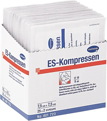 ES-Kompressen 7,5x7,5cm steril 25x2st