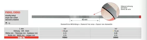 Diamantstrips 3,75mm ES gul 15µm 10st
