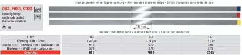 Diamantstrips 3,75mm ES röd 30µm 10st