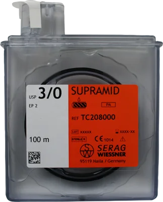 Sutur Supramid 5/0 svart HS-15 75cm 24st