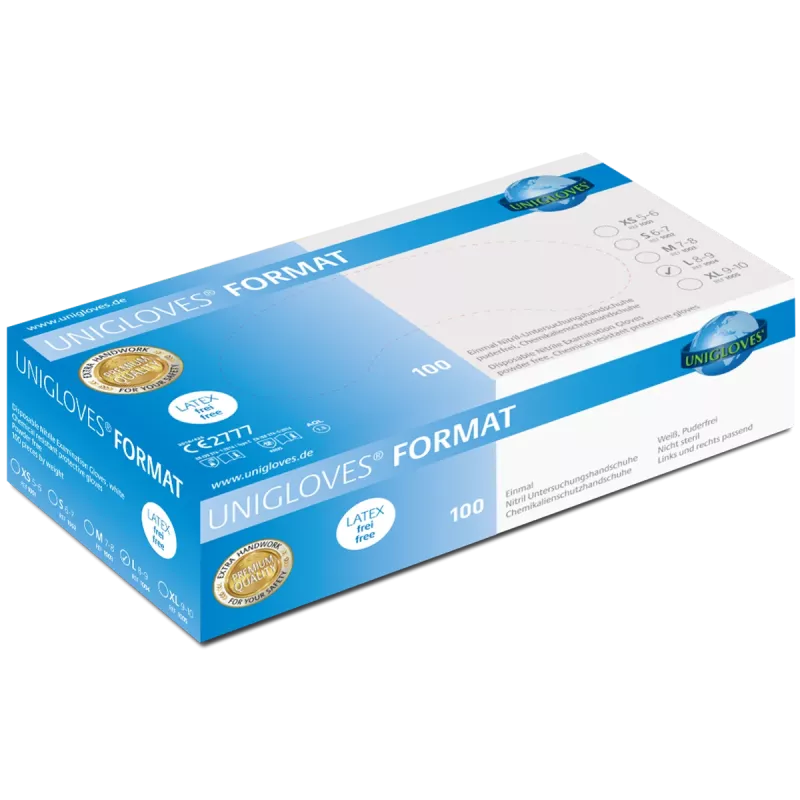 Handske Nitril Format vit L 100st