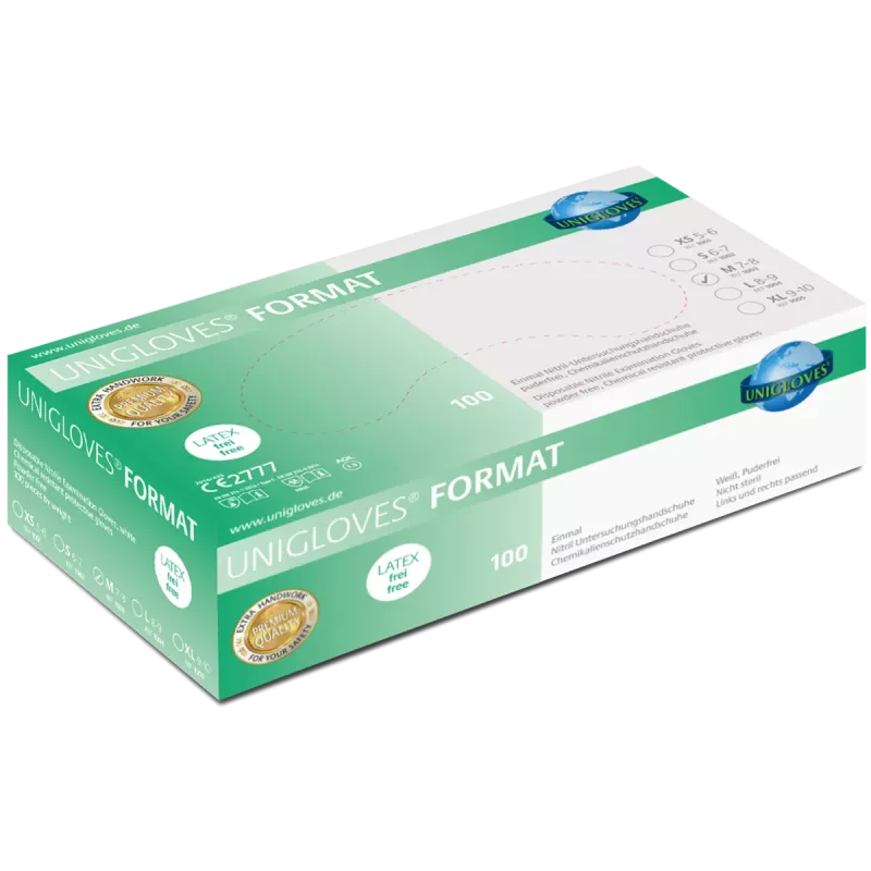 Handske Nitril Format vit M 100st