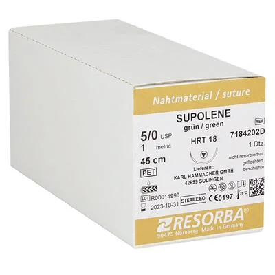 Sutur Supolene 4/0 grön DSM18 36st