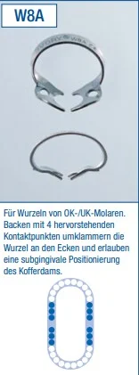 Kofferdamklammer Ivory W8A