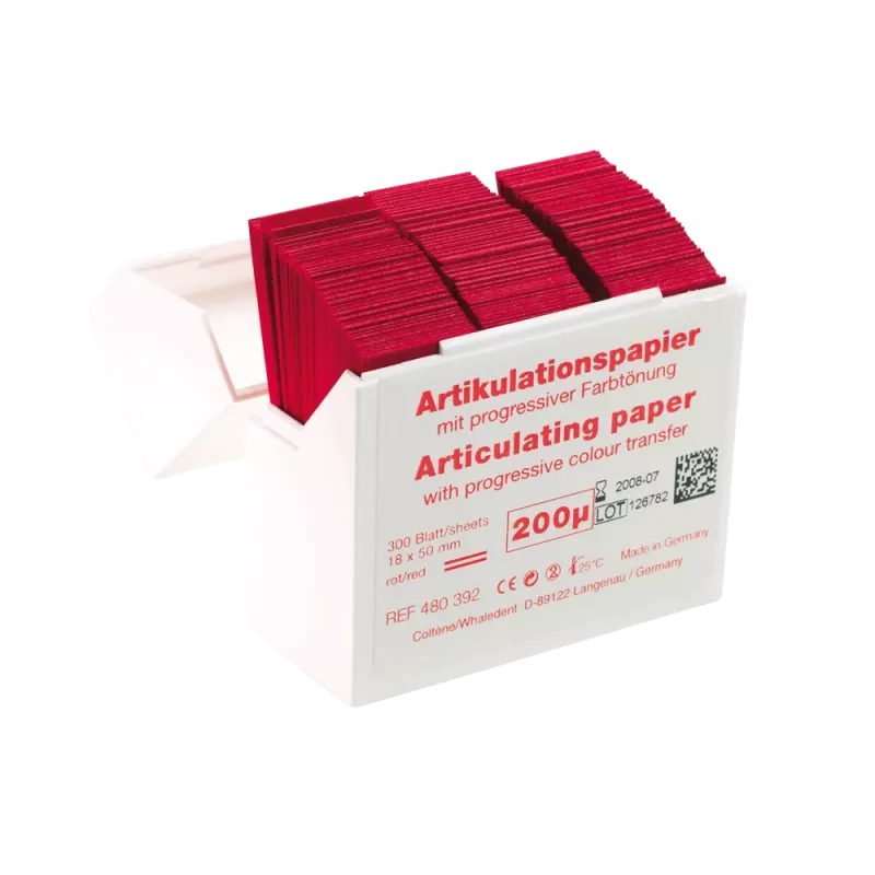 Artikulationspapper Röd 18x50mm 200my 300st
