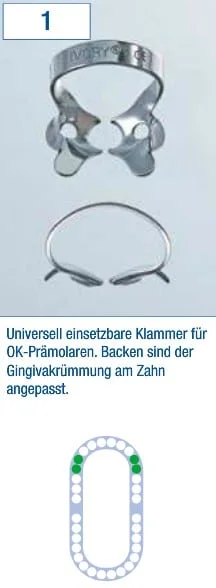 Kofferdamklammer Ivory 1