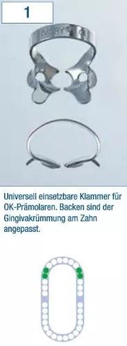 Kofferdamklammer Ivory 1