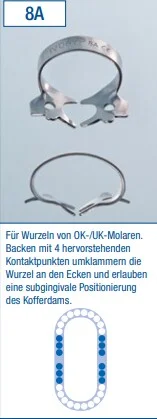Kofferdamklammer Ivory 8A