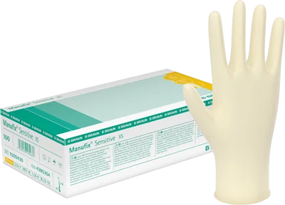 Handske Latex Manufix Sensitive S PF 100st