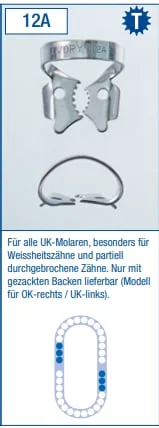 Kofferdamklammer Ivory 12A