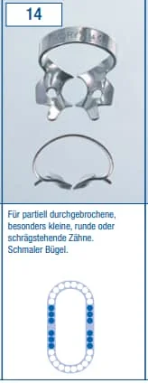 Kofferdamklammer Ivory 14