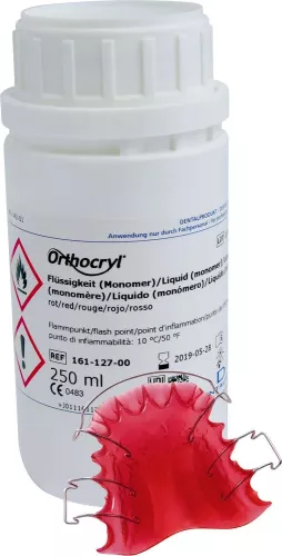Orthocryl vätska röd 250ml