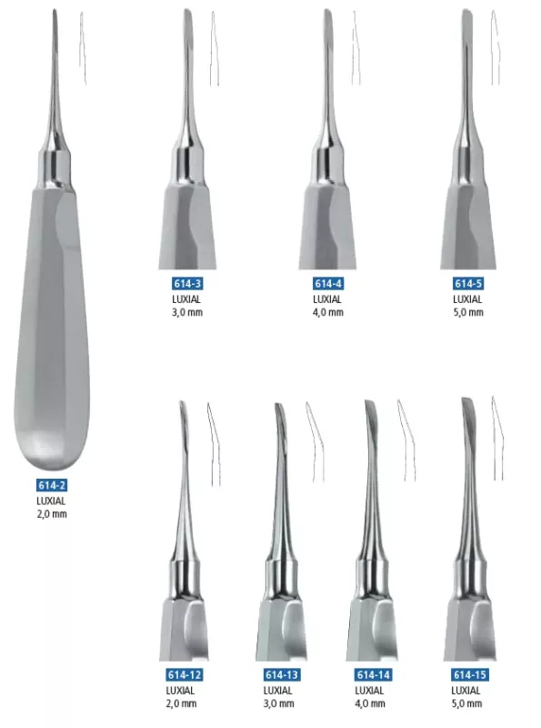 Luxial elevator tunn/fin rak 4mm 15cm