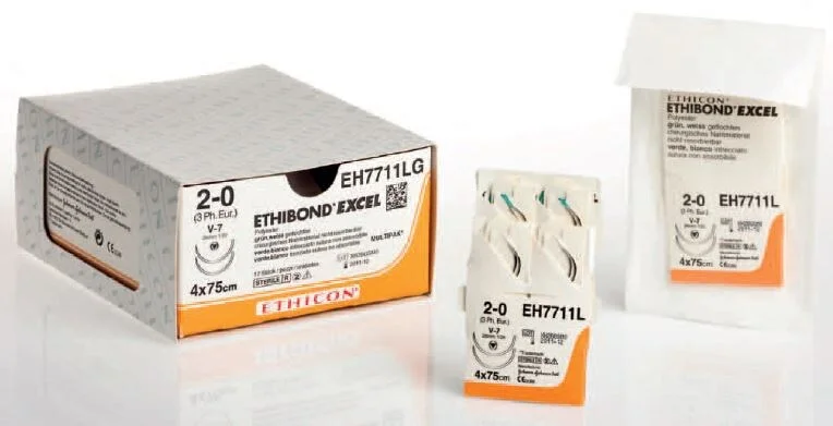 Sutur Ethicon Ethibond Excel 4-0 grön PS-2 36st