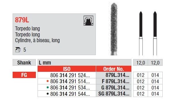 FG Diamantborr 879L.012 5st