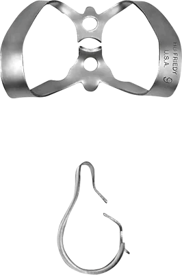 Kofferdamklammer 9 anterior