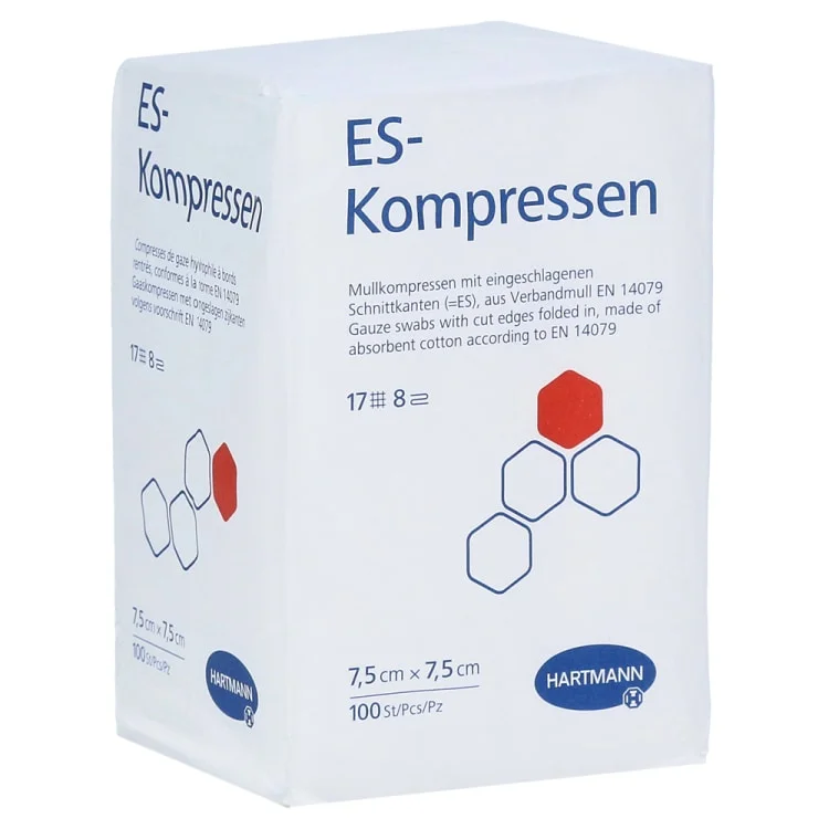 ES-Kompressen 7,5x7,5cm Osteril 100st